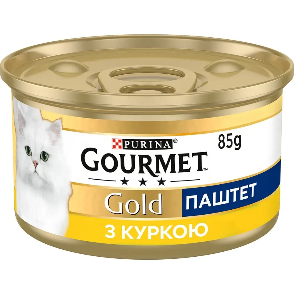 Вологий корм GOURMET Gold для дорослих котів, паштет, з куркою, 85 г Київ - фото 1