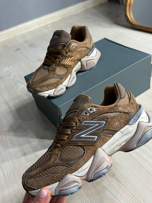 Кроссовки женские и мужские NB 9060-6 замша с сеткой потертые унисекс коричневые, 41, 25,5 см Киев - изображение 3