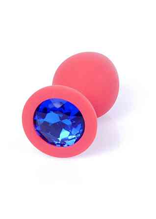 Анальна пробка - Jewellery Silicone Red Plug M Blue Sex Aura Київ