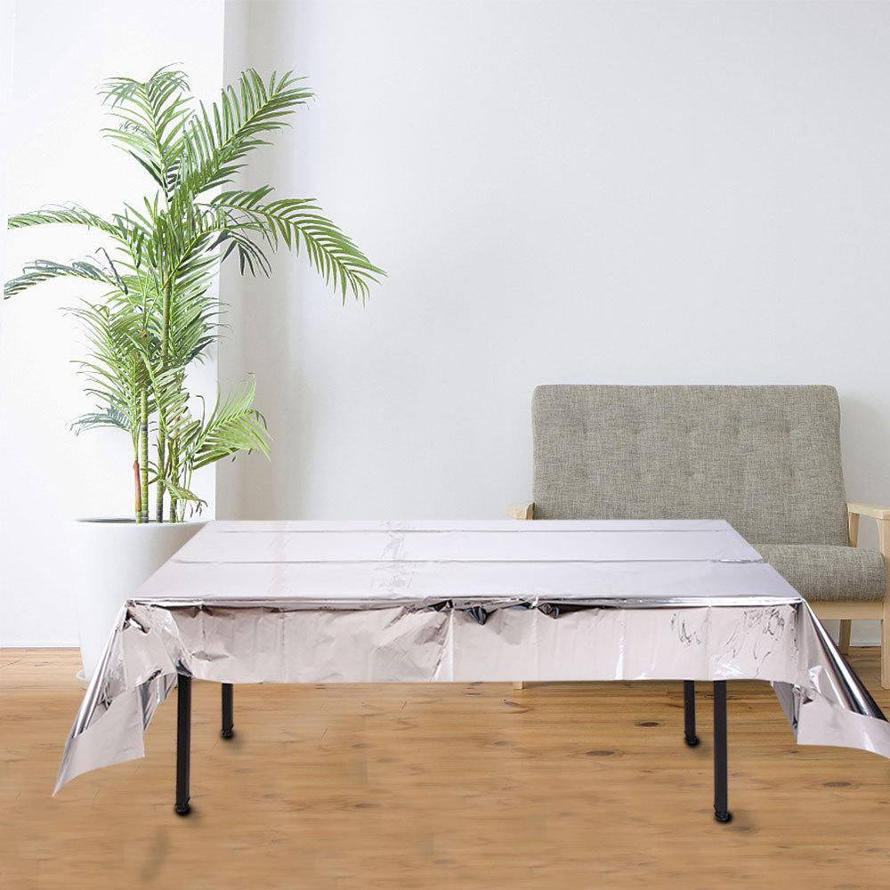 Скатерть клеенка из фольги 270 на 100 см серебристый Киев - изображение 3