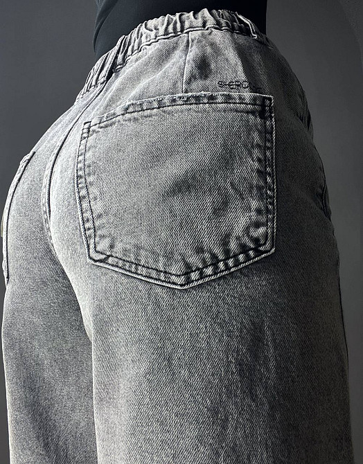 Шорты женские джинсовые Sherocco 393 бермуды длинные с манжетами талия на резинке серые, серый, 28, 28, 83 см, 115 см Киев - изображение 14