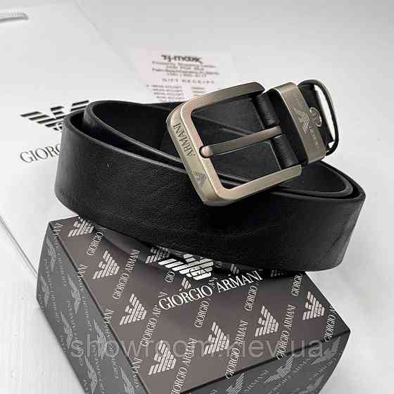 Мужской кожаный брендовый ремень GA (301) Киев
