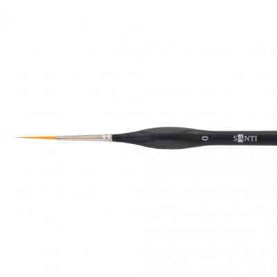 Кисточка для рисования Santi синтетика Sensation, короткая изогнутая ручка, лайнер, №0 (310761) Винница