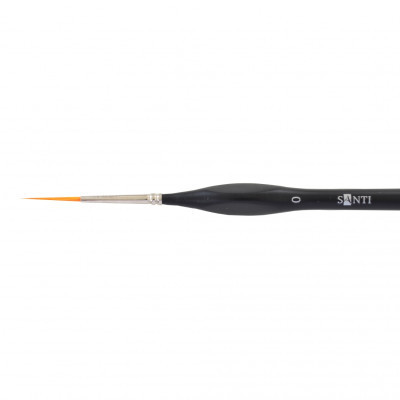 Пензлик для малювання Santi синтетика Sensation, коротка вигнута ручка, лайнер, №0 (310761) Вінниця - фото 2