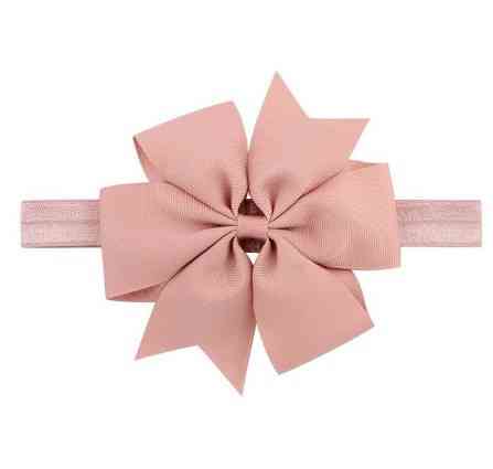 Дитяча пов'язка кольору пудри - на резинці, окружність від 30см до 48см, бант 9см Київ