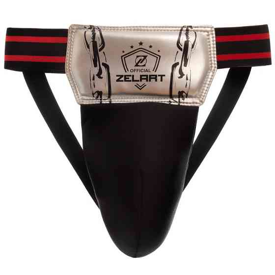 Защита паха мужская ZELART BO-1383 размер S-L черный-белый Защита для боевых искусств Киев