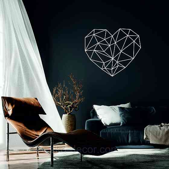 Декоративное настенное Панно «Сердце» Декор на стену 50*42 см, Белый Киев