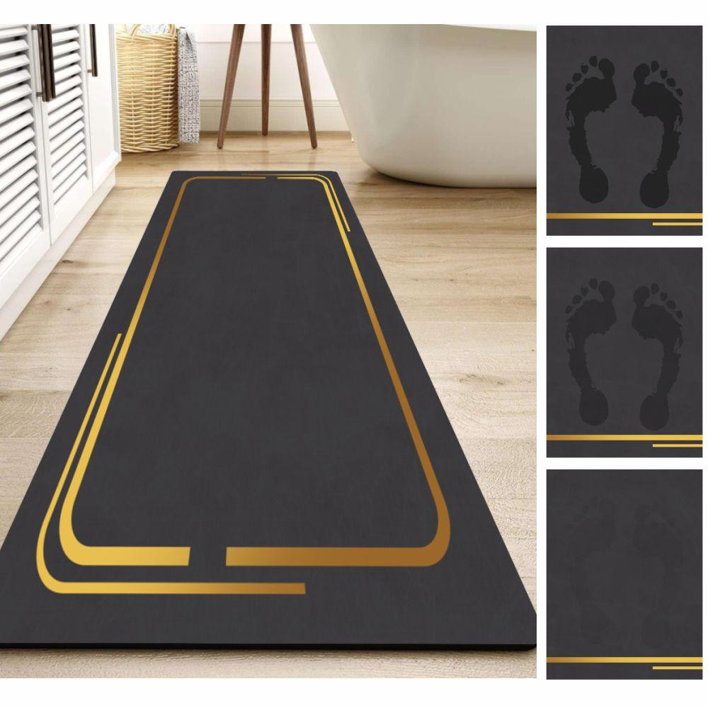 Набор диатомитовых ковриков для ванной и кухни Aquarius 50х80 см/50х120 см Графитовый Мрамор Буча - изображение 3