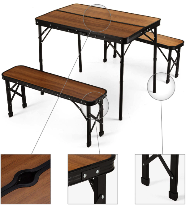 Стіл туристичний розкладний Outtec + 2 лавки коричневий Киев - изображение 4