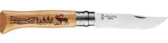 Кухонний Складаний Ніж Оpinel No.8 "Animalia Deer" (002332) Олень у гірських лісах Нововолинськ