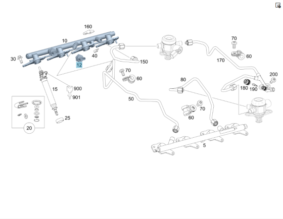 Mercedes-Benz  A2789050100 Датчик тиску та температури в паливній рейці для бензинових двигунів C-Class W205 C-Class Estate S205 C-Class Cabrio Одесса