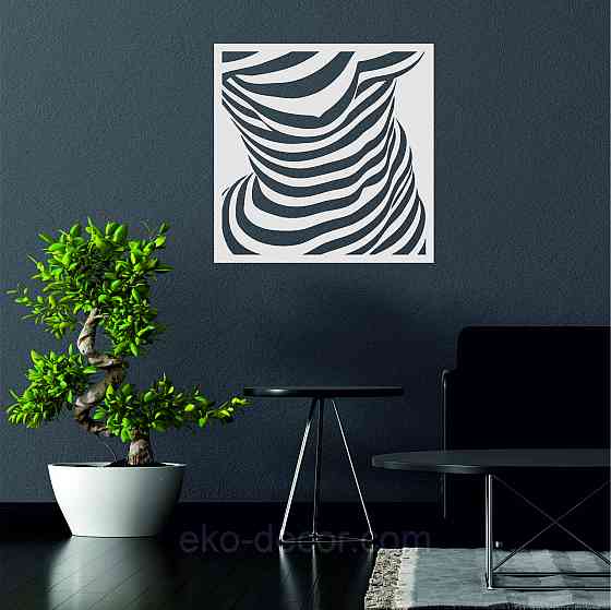 Декоративное настенное Панно «Силуэт женщины», Декор на стену 50*50 см, Белый Киев