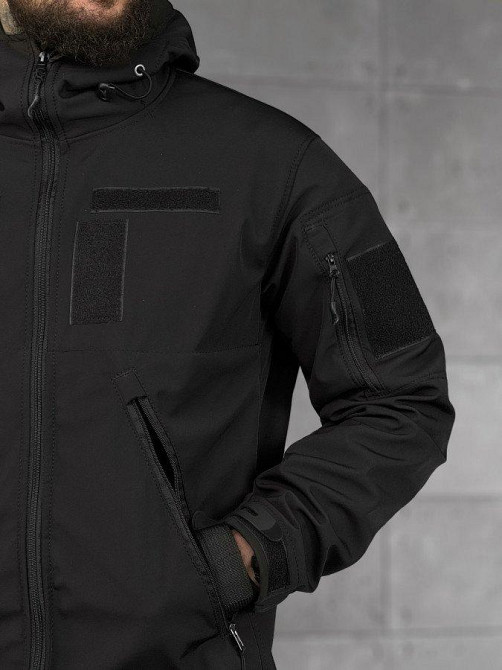 Демисезонная тактическая куртка софтшел  lion  black   ВТ5053 Одесса - изображение 5
