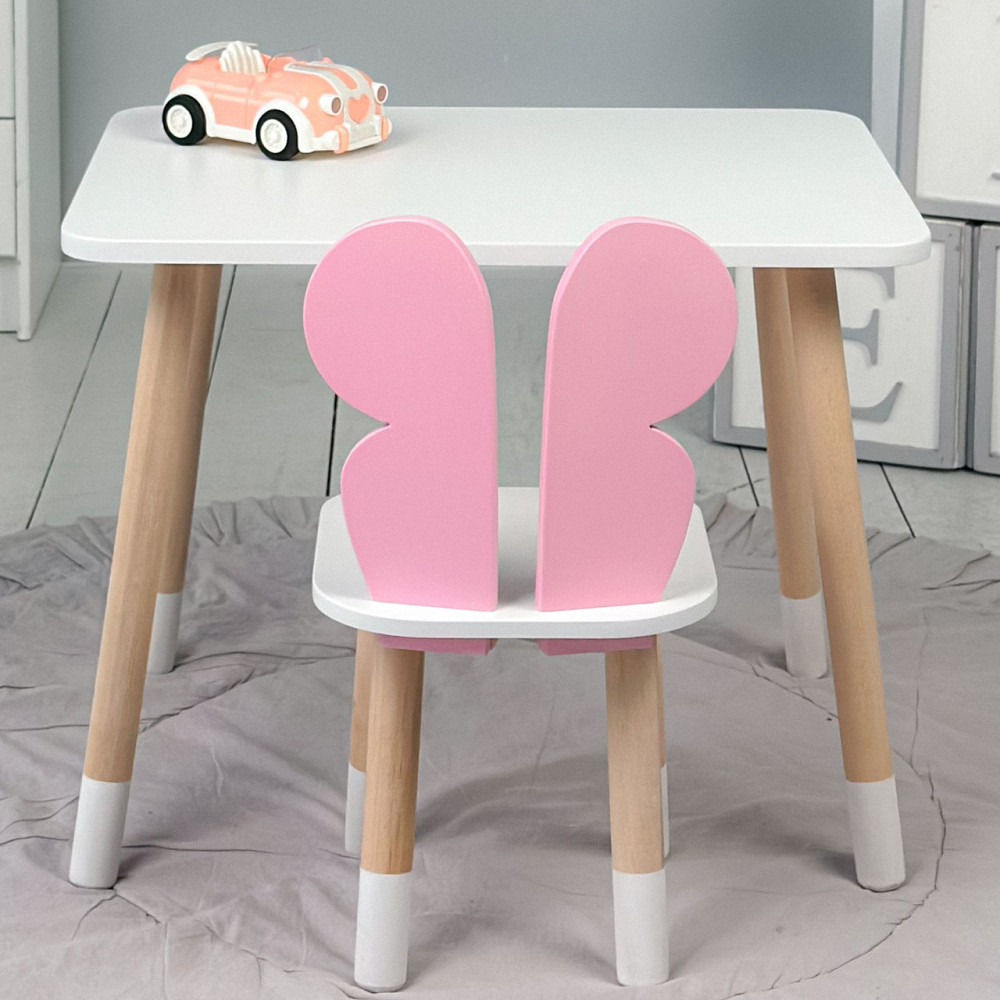 Дитячий столик і стілець "Метелик" біло-рожеві Київ - фото 2