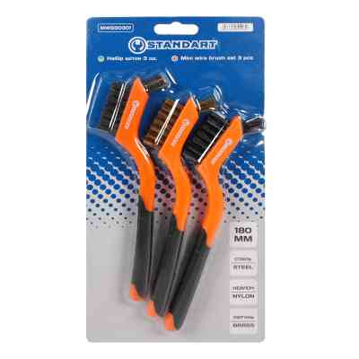 Щетка по металлу Стандарт 180мм (сталь, латунь, нейлон) 3 шт. (MWBS0301) Винница