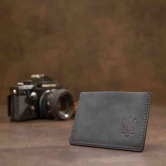 Кожаная обложка для пенсионного удостоверения GRANDE PELLE 11506 Черный Киев