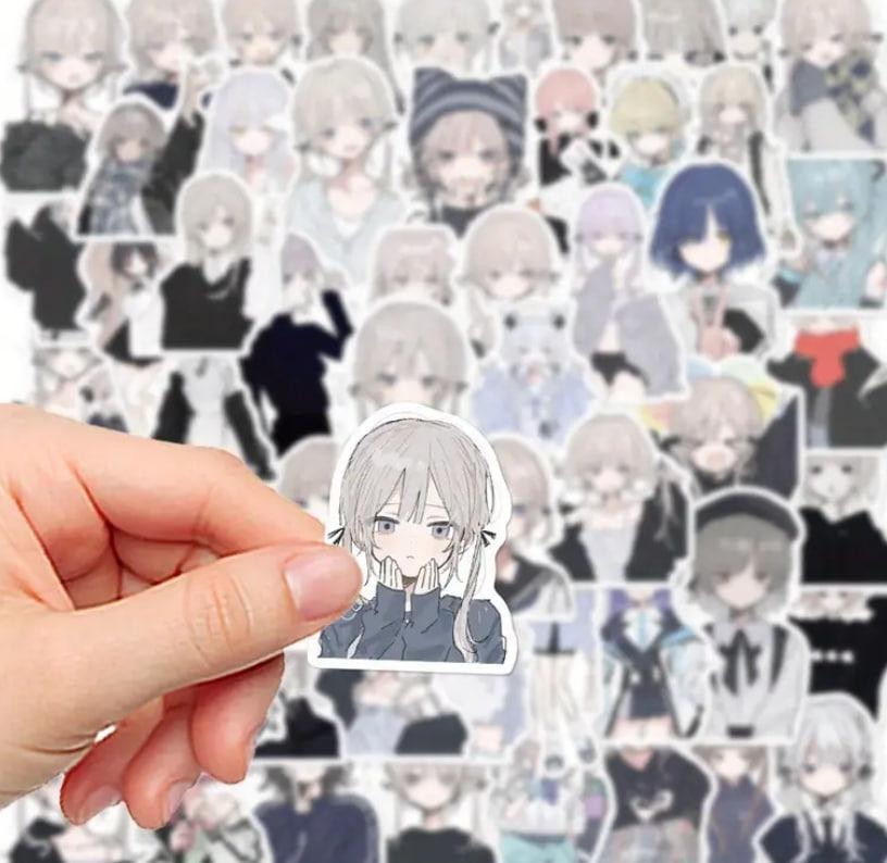 Наклейки Стикеры Аниме. Водонепроницаемые эстетические аниме наклейки. Комплект 56 штук. Киев - изображение 3
