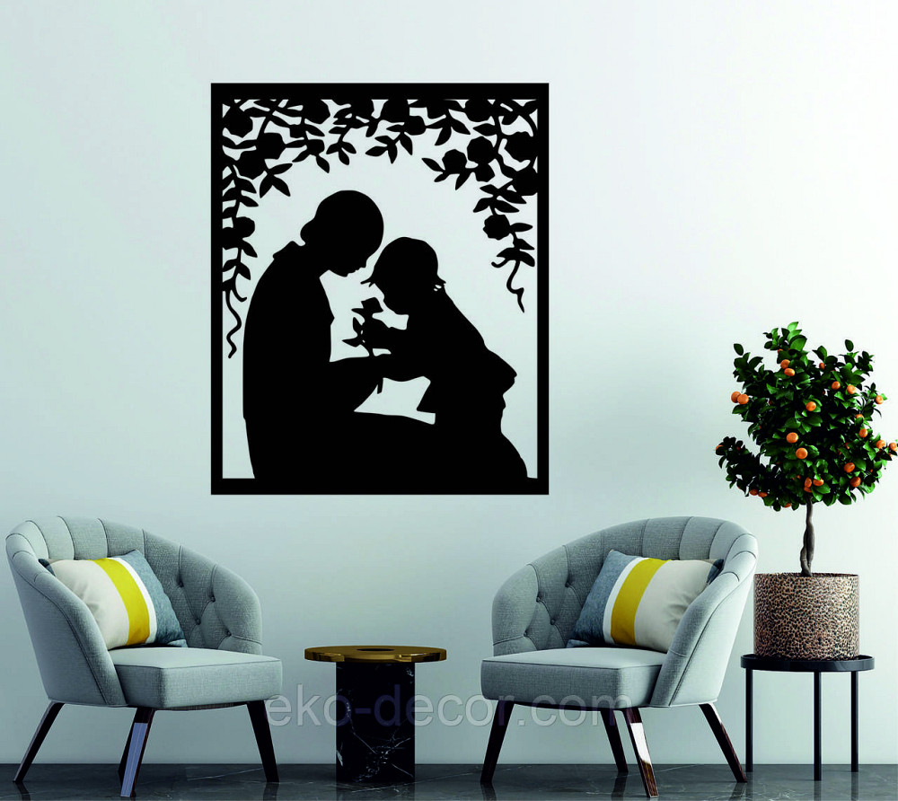 Декоративне настінне Панно «Мати та дитина» Декор на стіну 110*90 см, Чорний Київ - фото 1