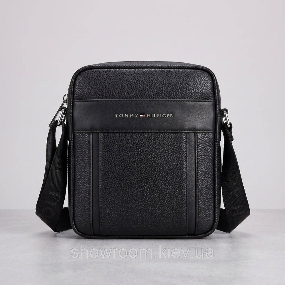 Чоловіча брендова сумка через плече Tommy (6210) чорна Київ - фото 1