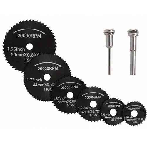 Набор отрезных кругов 8шт и 2 держателя, дисковых пил 22-60мм, HSS Винница