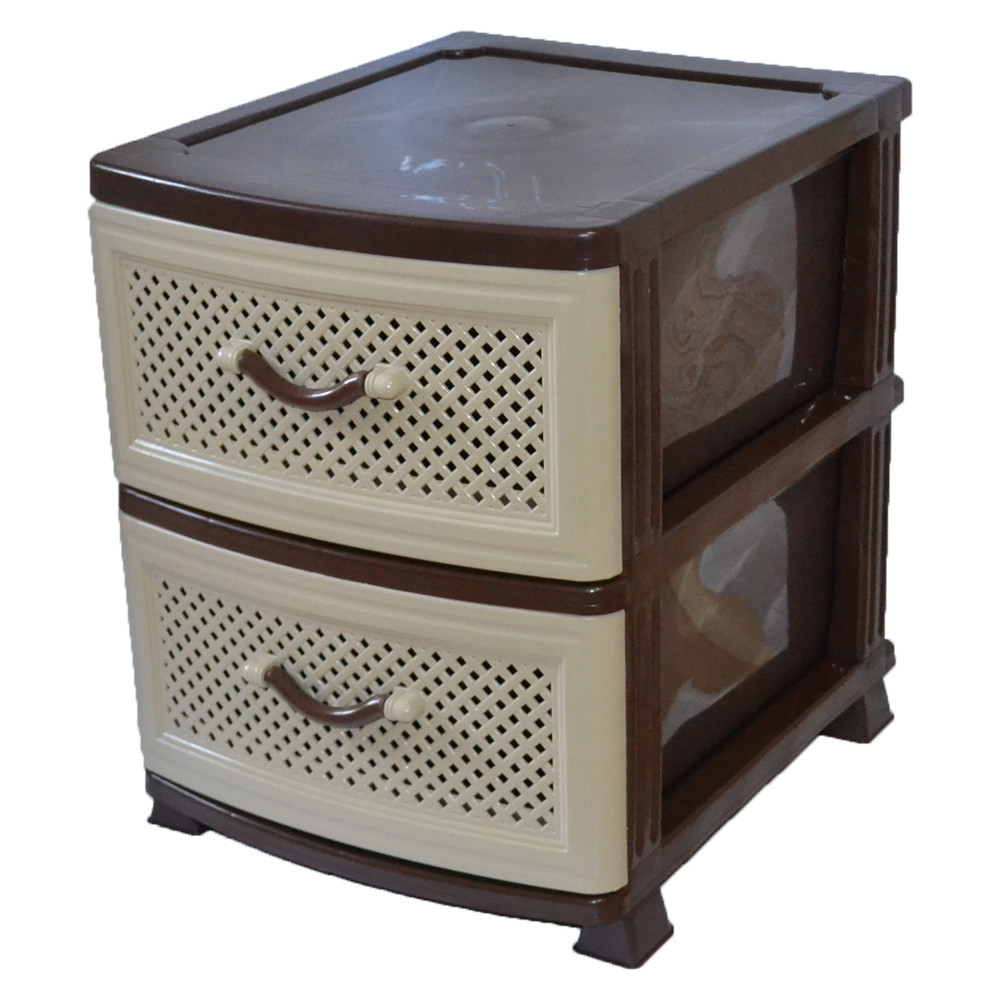 Комод пластиковий Efe Plastics 2 ящики 48х46х38, сітка, бежевий. Ефе пластик.. Одеса - фото 1