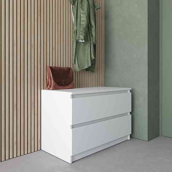 Комод VAYS R-19 Білий, 2 шухляди без ручок, ЛДСП, 80×40×53 см - для передпокою, спальні, вітальні Львів