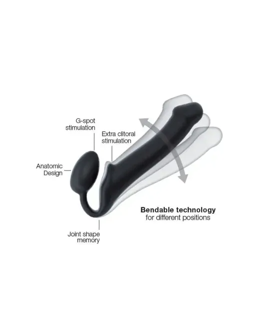 Безремінний страпон Strap-On-Me Black M, повністю регульований, діаметр 3,3 см Львів - фото 4
