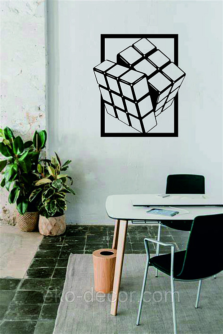 Декоративное настенное Панно «Куб» Декор на стену Чорний, 70*63 см Киев - изображение 7