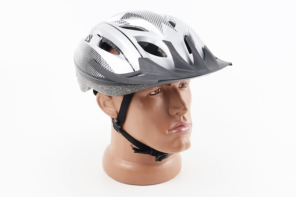 Шолом велосипедний M (54-57 см) знімний козирок, 12 вент. отворів, сірий MJ-004 Київ - фото 1