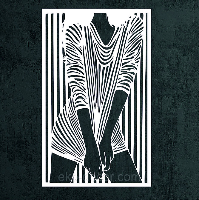 Декоративное настенное Панно «Девушка» Декор на стену 90*56 см, Белый Киев - изображение 5