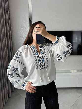 Женская современная вышиванка с растительными мотивами 80% хлопок, 20% полиэстер 46 Одесса