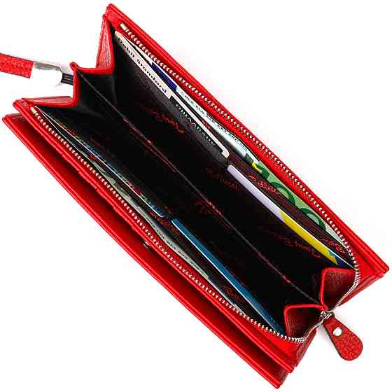 Модний жіночий клатч з блоком для кредитних карток з натуральної шкіри Tony Bellucci 22034 Червоний Київ