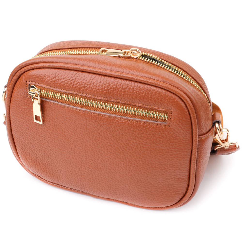 Стеганая сумка для женщин из натуральной кожи Vintage 22899 Рыжий Киев - изображение 2