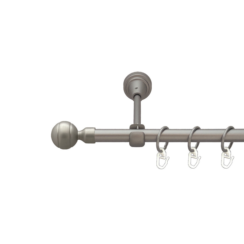 Карниз Orvit Паола металевий однорядний відкритий гладка труба кільце металеве Сатин 16 мм 200 см Львов - изображение 1