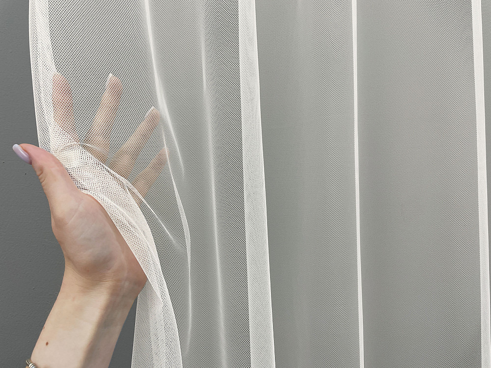Тюль VR-Textil 1463т Грек-сетка с вышивкой Молочный с пудровым 300х270 см (42-0331) Киев - изображение 5