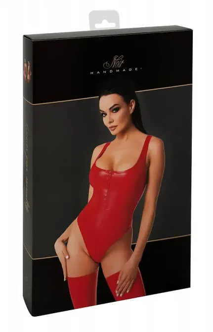 Боді Noir Handmade F352 Red powerwetlook body - XL Львів - фото 8