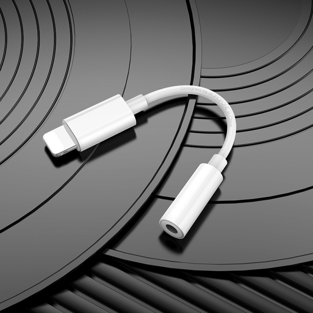 Адаптер BOROFONE BV21 для подключения наушников iPhone белый Киев - изображение 3