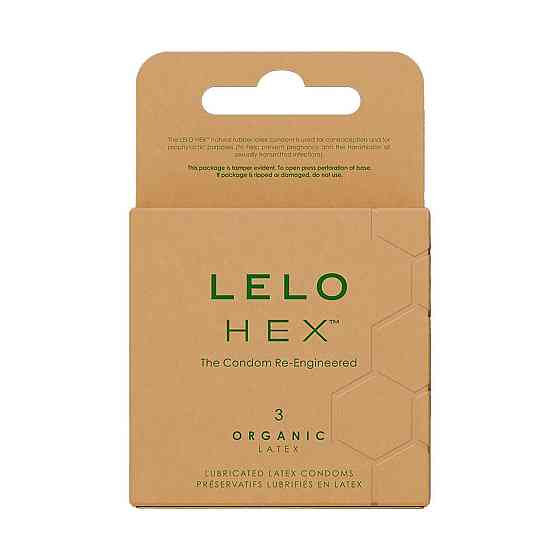 Презервативи LELO HEX Condoms Organic 3 Pack, тонкі та суперміцні Sex Aura Київ