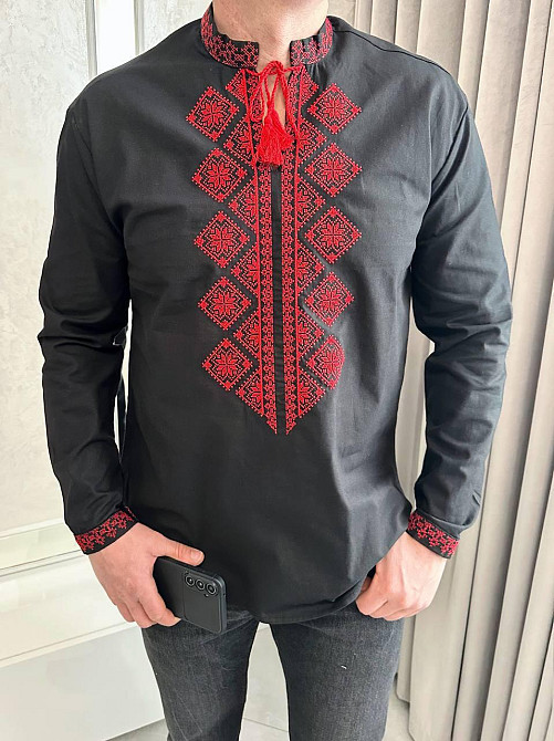 Чоловіча вишиванка з довгим рукавом (Туреччина) Одеса - фото 4
