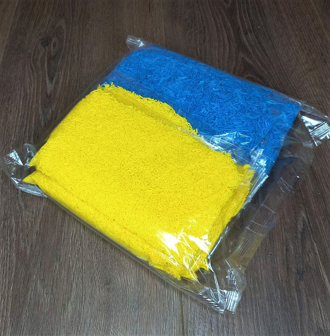 Посипка кондитерська жовто-синя для паски цукрова (пач 2пачки по 100 г) у кольорах прапора (всього 200 г) Харків - фото 5