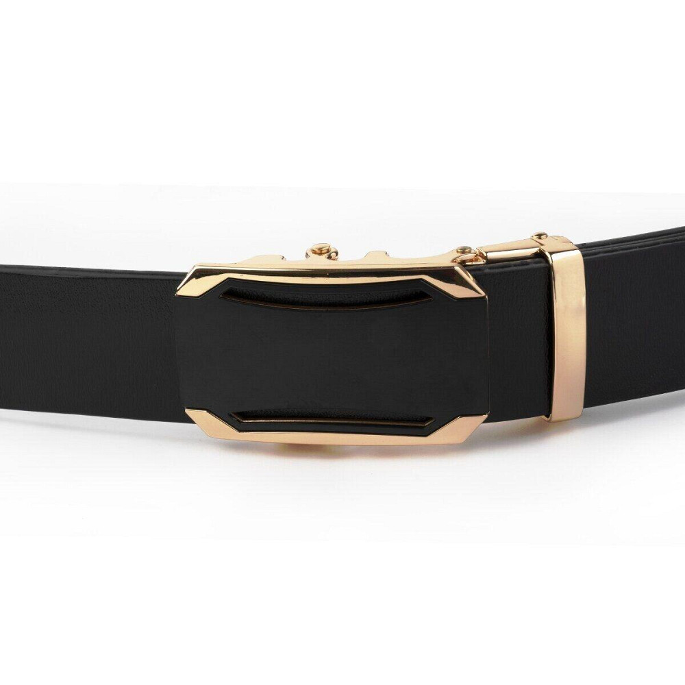 Ремінь чоловічий з золотистою пряжкою Vintage 20258 Чорний Київ - фото 2