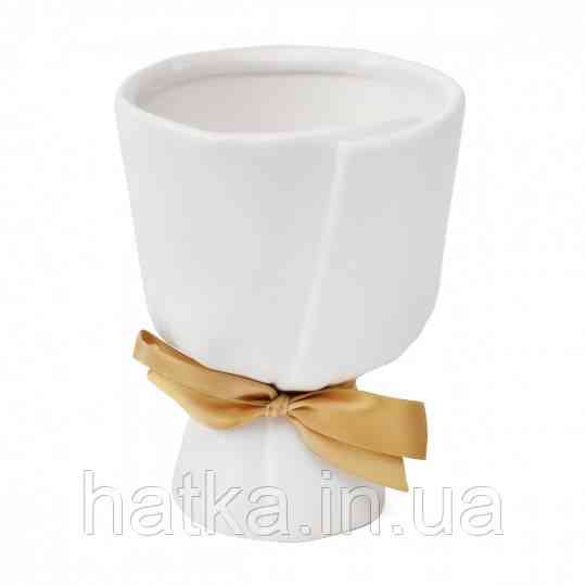 Керамічне кашпо ваза "Пастель" 15-12 см біле 8921-001 Київ