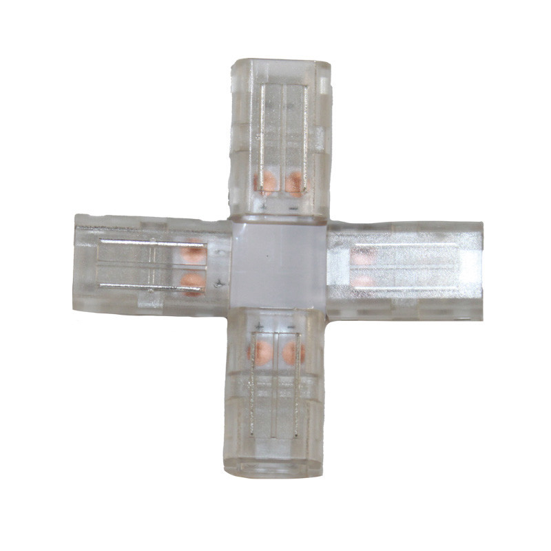 Коннектор X-образный 8 мм лента-лента IP65, прозрачный Днепр - изображение 1