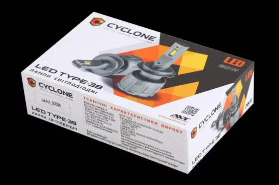 Лампа диодная   H4  12В 14000лм/6000К/60Вт/12Cree Cyclone с кулером +CAN-модуль Винница