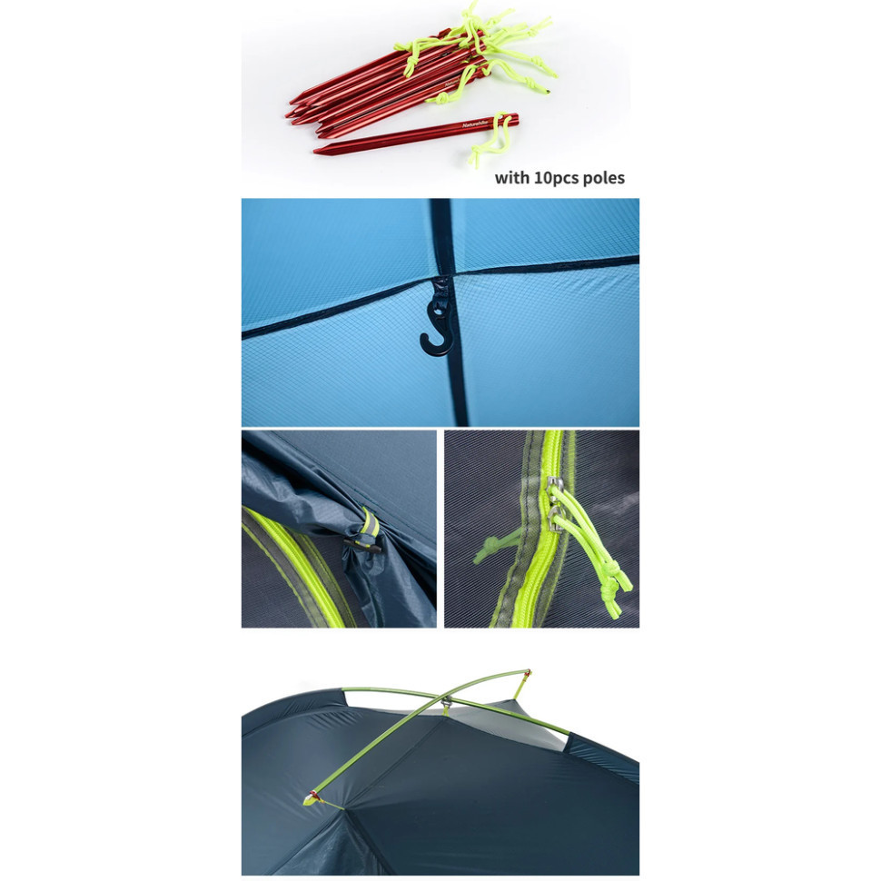 Палатка двухместная Naturehike Tagar NH17T180-J, темная голубая Киев - изображение 4