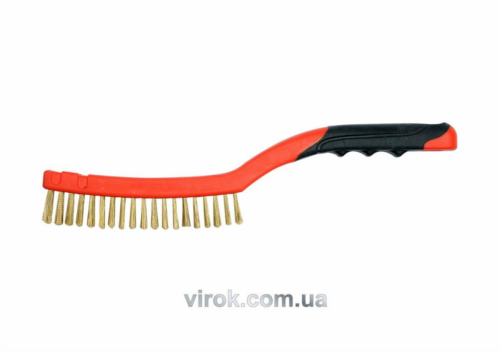 Щітка дротяна латунна YATO : 3- рядна l= 340 мм, з пластик. ручкою [12/72] Одеса - фото 1