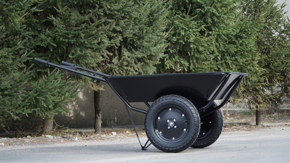 Тачка строительная Garden joys 390 Черная Тачка на двух колесах Тачка строительная усиленная двухколесная Белая Церковь - изображение 3