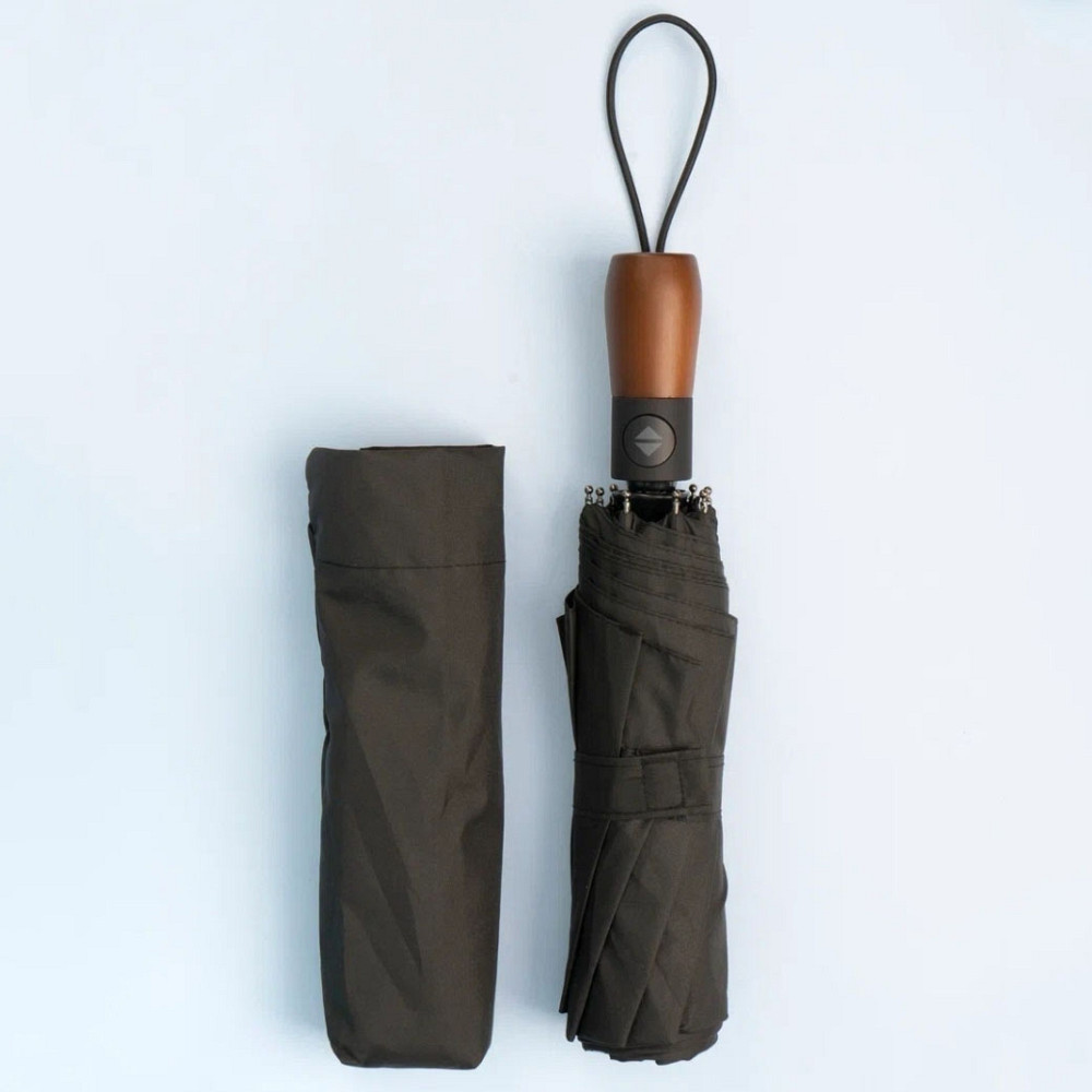 Зонтик премиум качества - Автоматический, мужской укреплённый зонт с деревянной ручкой MH-15 Львов - изображение 9