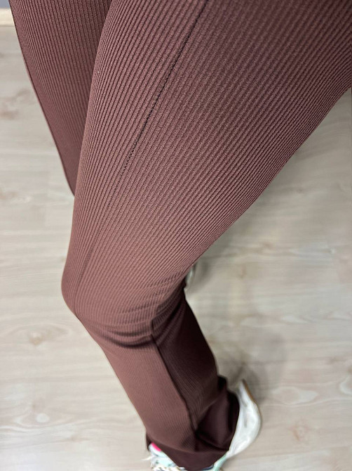 Лосини жіночі Prenses 535 з високою посадкою та розрізами кльош коричневі, коричневий, XL Київ - фото 19