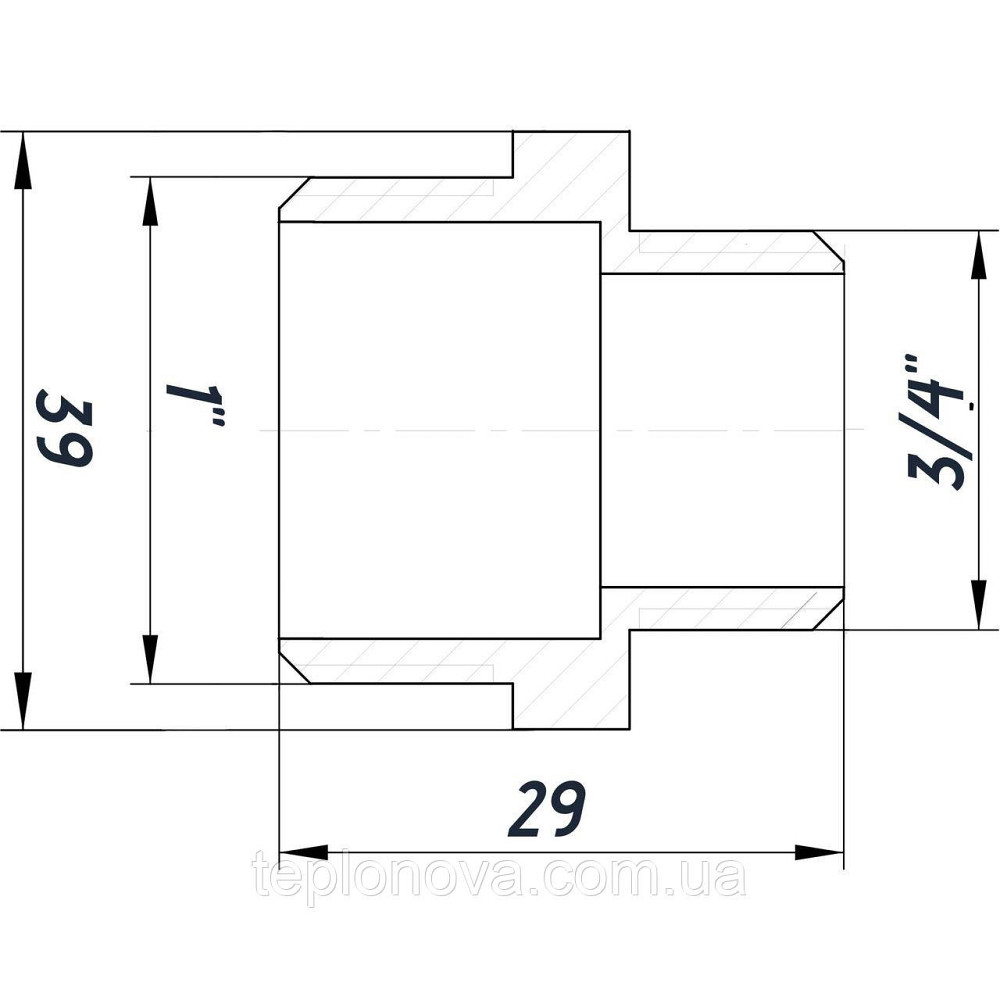 Ниппель редукционный 1″х3/4″НН нержавеющий SN542S OPTIMUM Черновцы - изображение 3